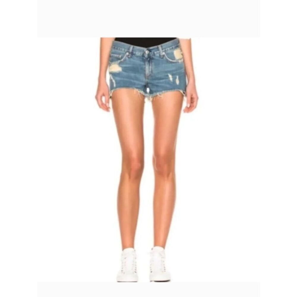 Like New! Rag & Bone Winnie Distressed Denim Shorts Fringed Hem Cotton Size 24